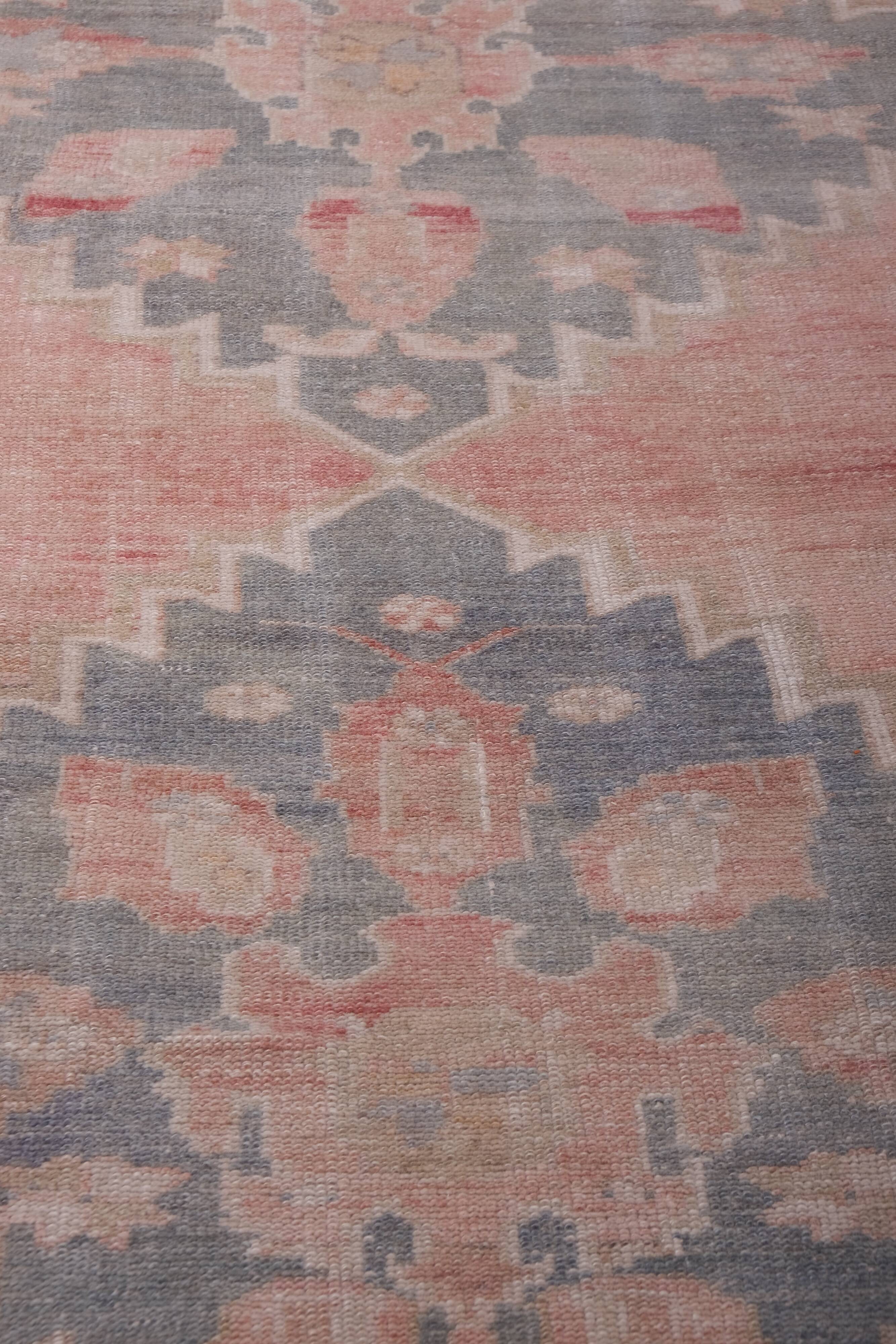 Vintage Turkish rug from Oushak, hand-woven 95x745 cm