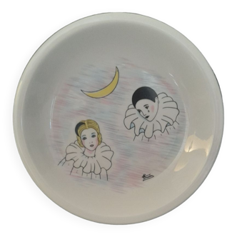 Assiette Pierrot et Colombine Porcelaine de France