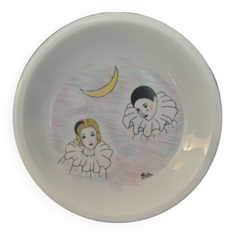 Pierrot and Colombine Plate French Porcelain