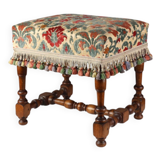 Early 20th Century Wood & Fabric footstool, France