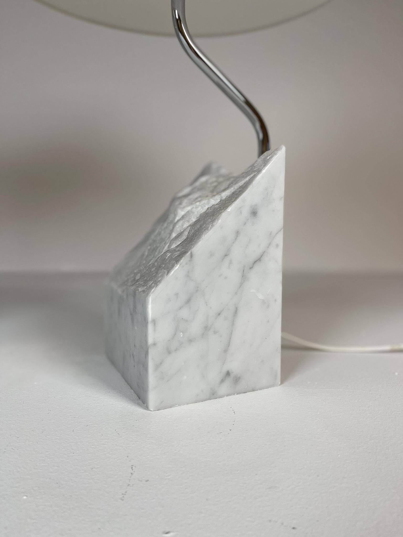 Paire de lampes de table en marbre et acier Bergboms du milieu du siècle, années 1970, Suède