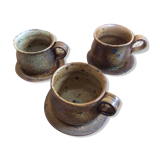 Series of 3 sandstone cups
