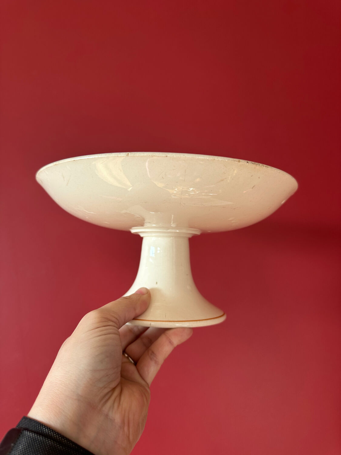 Antique Longwy compote dish