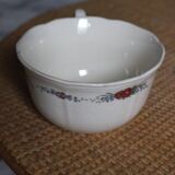 Ecru cup with flowers Alsace Sarreguemines pottery