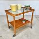 Mid-Century Modern Beech, Glass & Brass Serving Trolley, Germany 1950s