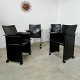 Lot 4 old armchairs "Korium" by Tito Agnoli for Matteo Grassi 1980