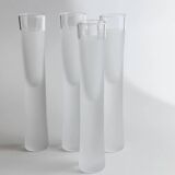 Transparent Murano Glass Liqueur Glasses - Set of 4, Ice-Effect, Heavy Tubular Design, Italy 1980s