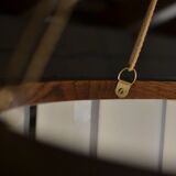 Suspension in solid oak and opaline glass