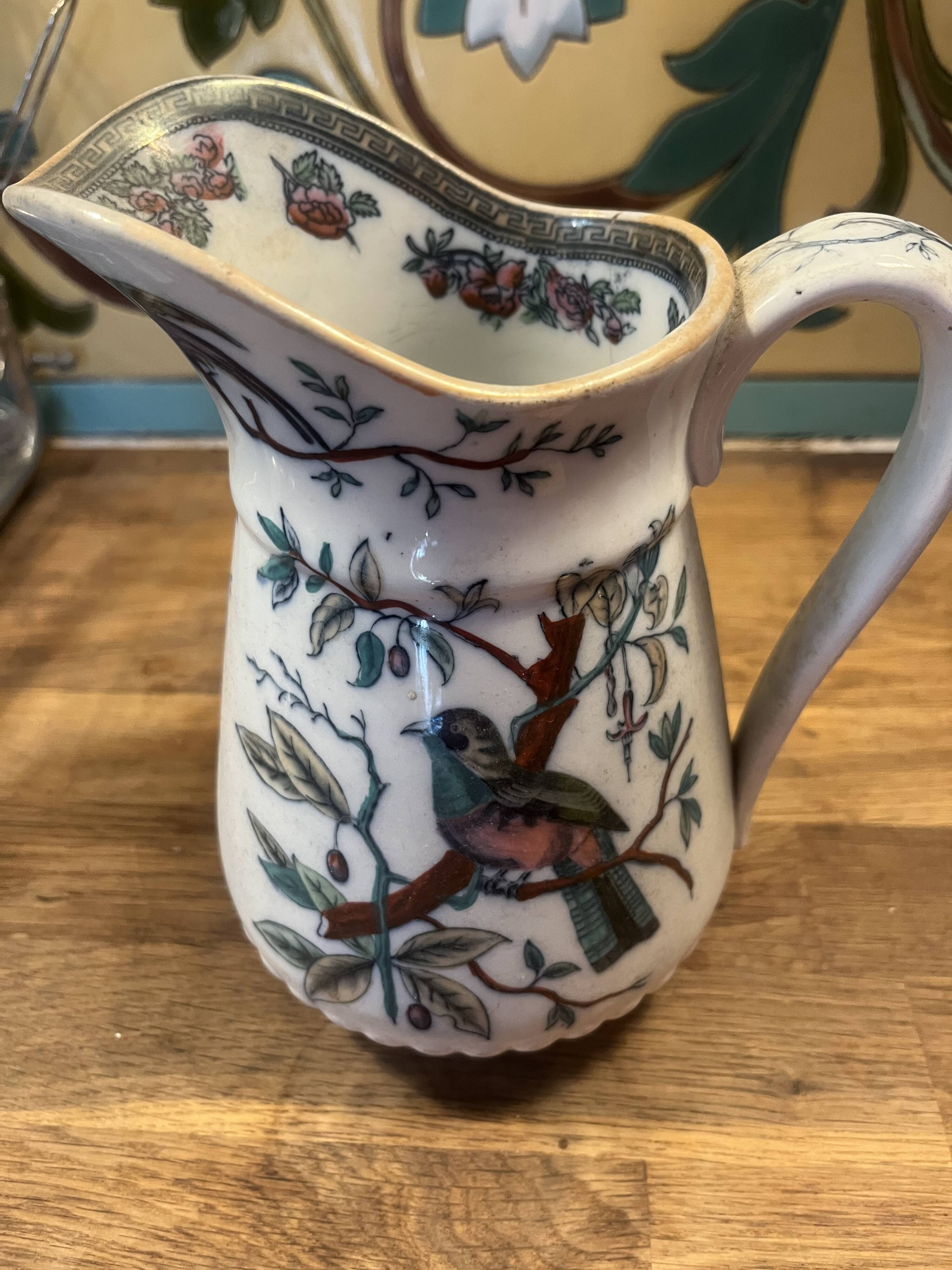 Typical English porcelain jug, "Indian Tree" decoration.