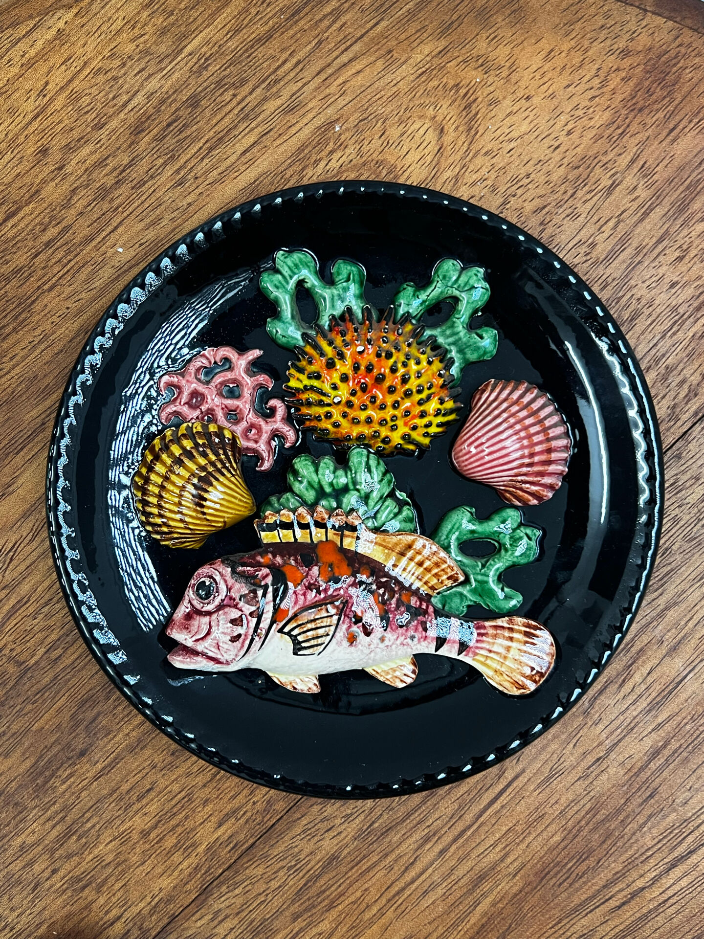 Assiette trompe l’œil Vallauris 1950