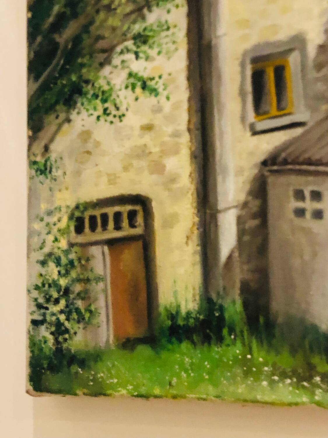 Cottage landscape oil on canvas signed