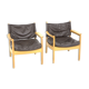 Set de 2 fauteuils en cuir, Suède, 1960