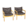 Set de 2 fauteuils en cuir, Suède, 1960