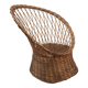 Braided wicker throne armchair