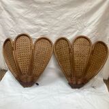 Pair of rattan sconces from 1970/80