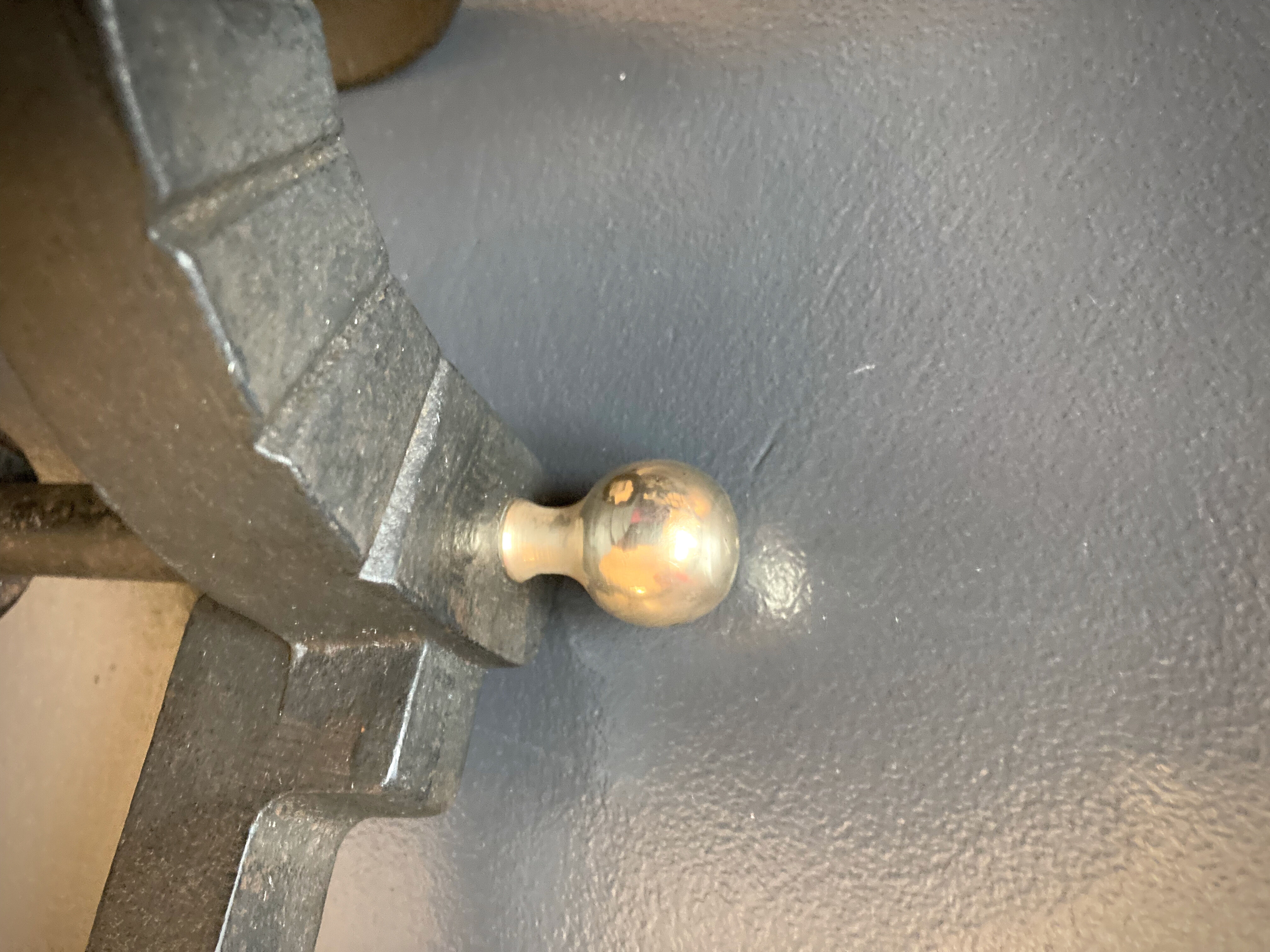 Chenets modernist bronze and cast iron