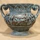 Large U-Keramik ceramic pot cover vase with antique decoration 4.610 kg