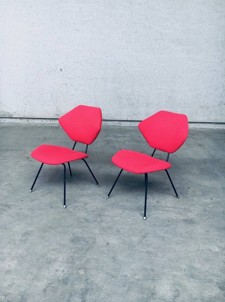 Set of Mid-Century Modern Low Side Chairs, Italy, 1950s
