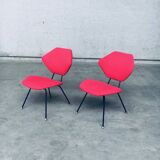 Set of Mid-Century Modern Low Side Chairs, Italy, 1950s