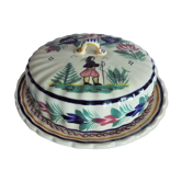 Quimper butter dish with earthenware bell
