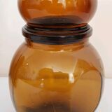 4  amber glass jars  70
