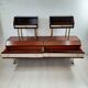 Dresser / chest of drawers and bedside tables - 1960s - faux leather brass