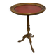 Gueridon tripode avec plateau en cuir