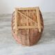 Ancien Panier / Cache Pot en Osier / Bambou H 26 cm