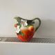 Strawberry shaped pitcher with vintage flowers ceramic pitcher in shape