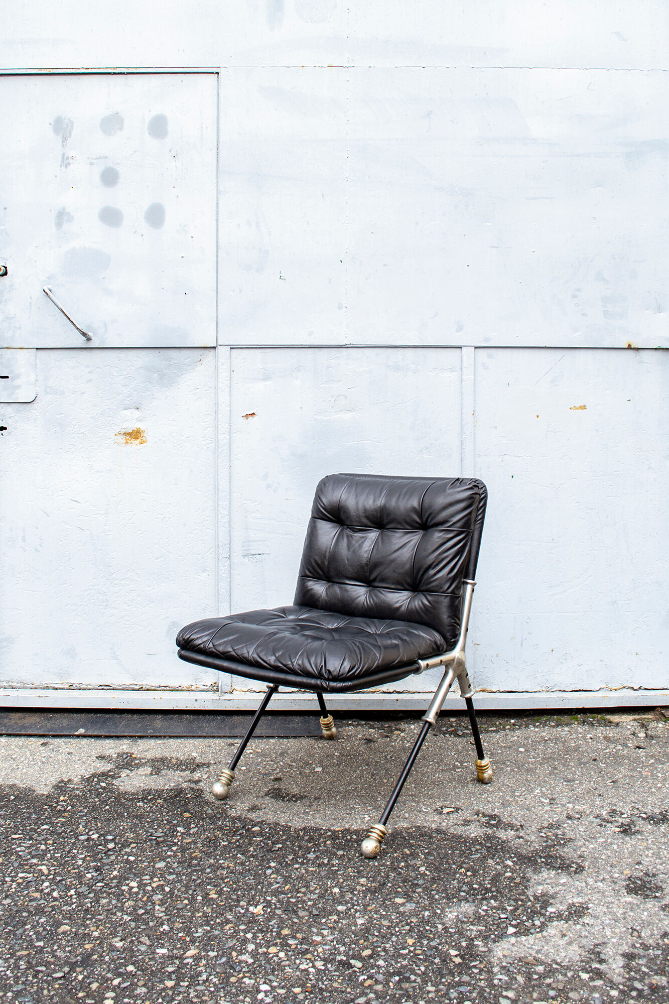 Pair of leather armchairs by Sormani Italy, 1980s