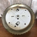 Ancien plafonnier verre gravé + contour métal doré vintage