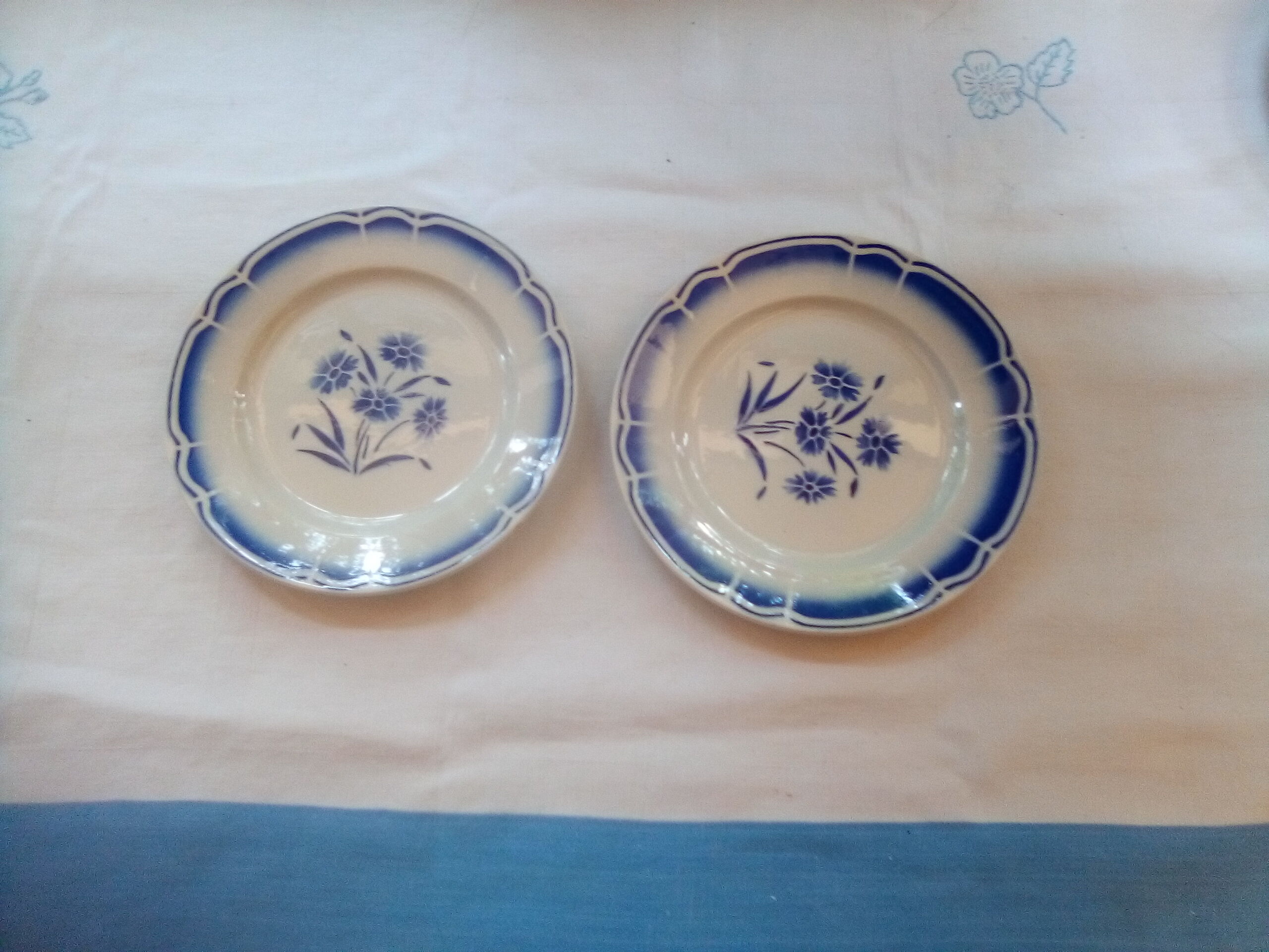 Assorted 18 old blue plates