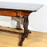 Desk Table with Shutters in Solid Rosewood, Restoration Period – Early 19th Century