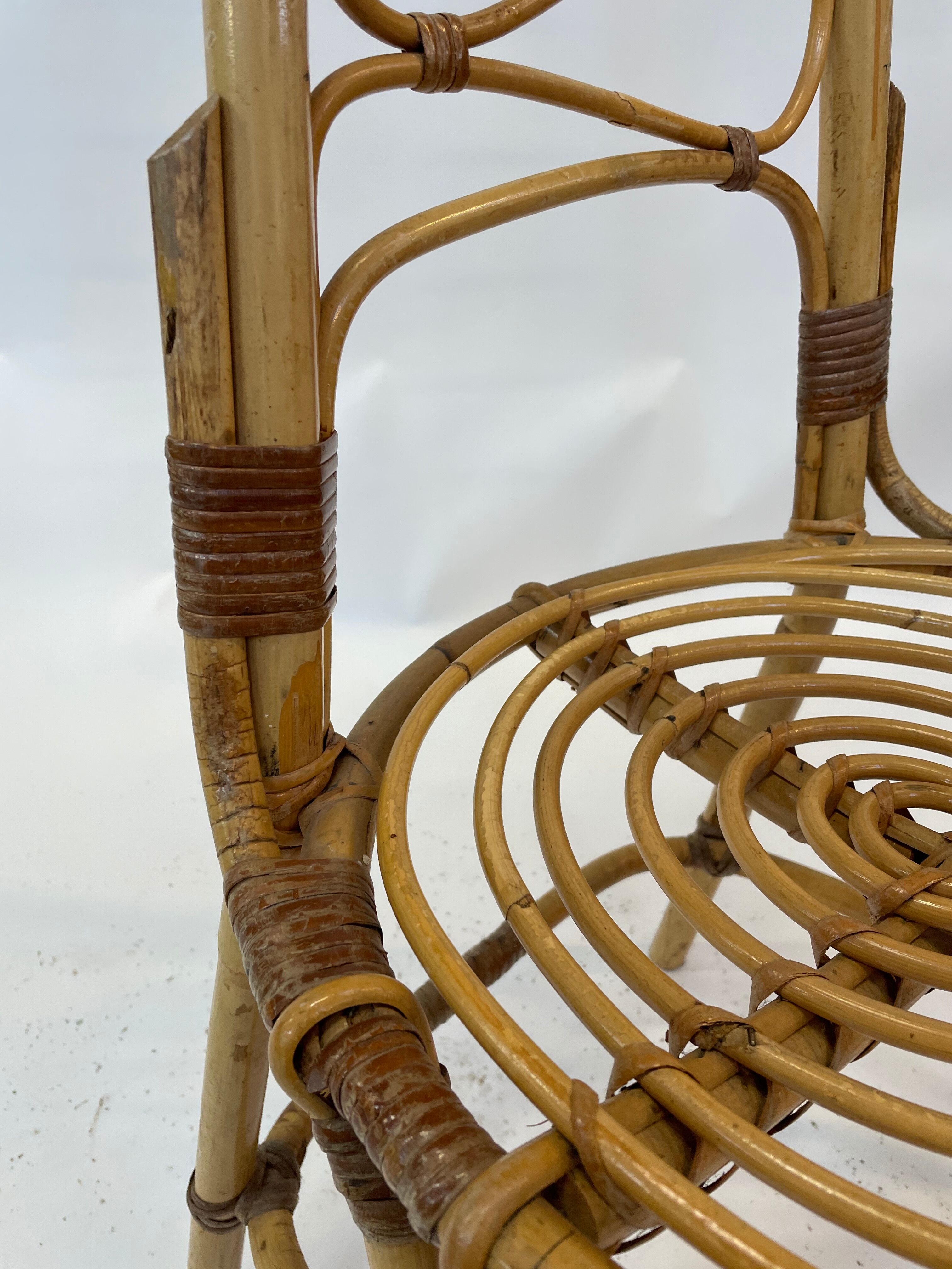 Chaise vintage en rotin Rohe Noordwolde