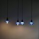 Set of 4 vintage blue glass pendants, made by Design Light A/S, Denmark, 1990s.