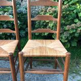 4 oak mulched chairs