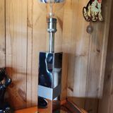 Lampe à poser chromée et inox dépoli design vintage