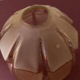 Small pink art deco globe in transparent and satin glass