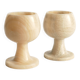 Hand Turned Light Brown Onyx Goblets Candleholders, Set of 2