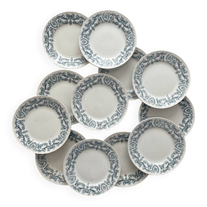 12 assiettes plates en - terre fer