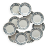 12 flat ironware plates “Louis XVI” Saint Amand and Hamage