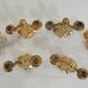 Set of 6 vintage 1970s brass figurine candle holders – Golden cherubs
