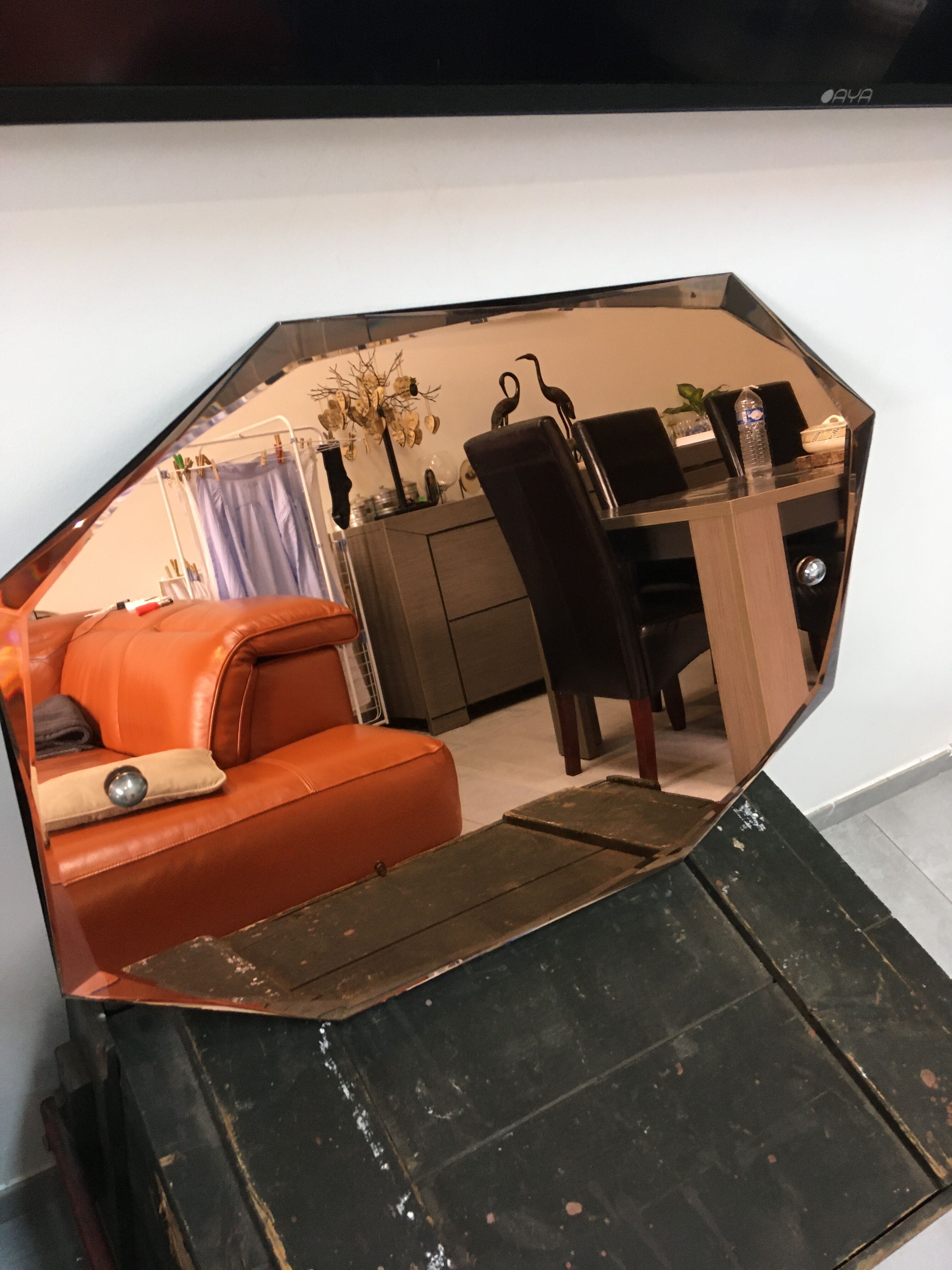 Art deco bevelled mirror  75x54cm