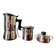 Euroexpress Nanni stainless steel set, 6-cup coffee maker, Italy 1980