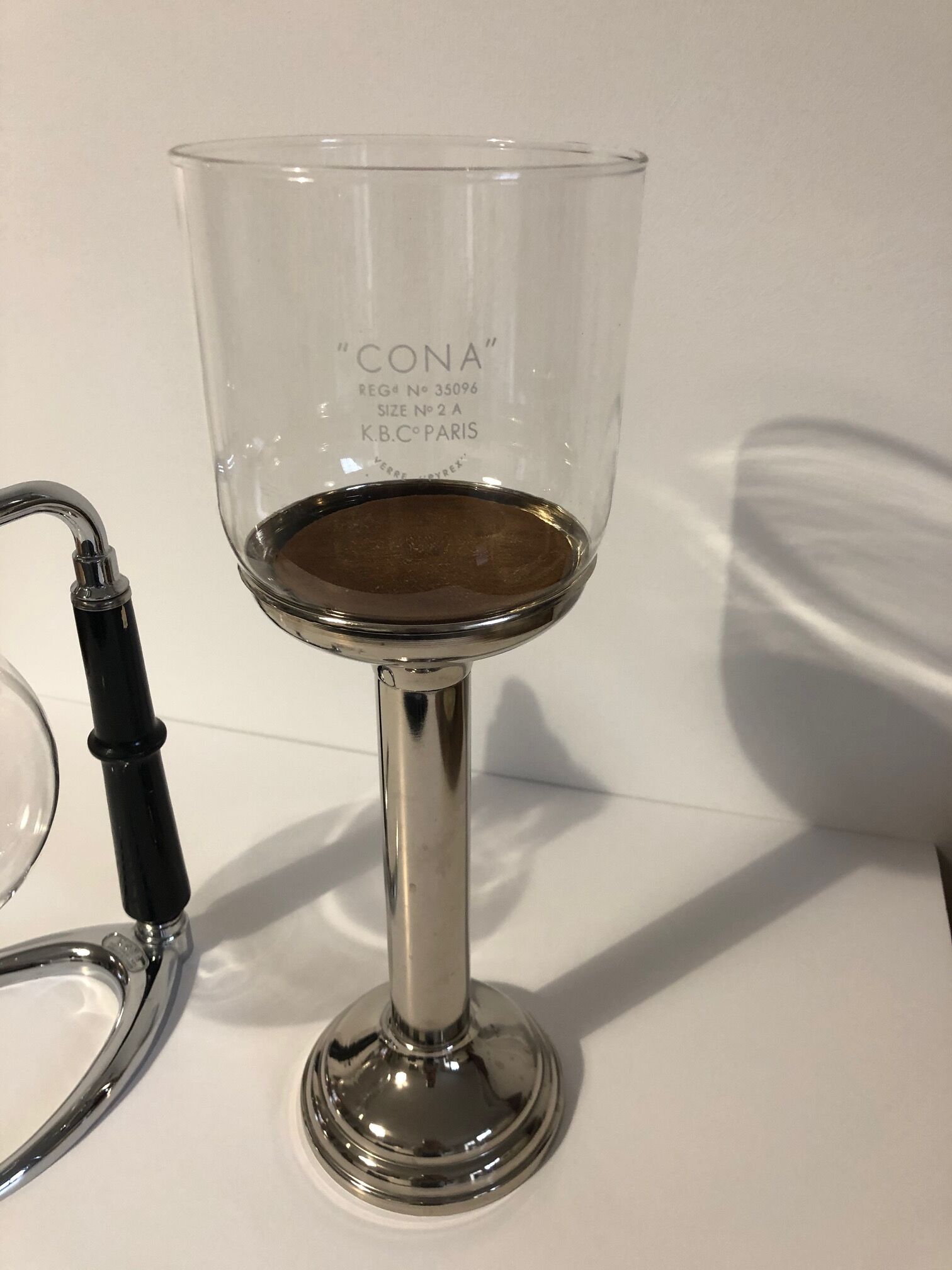 Cona coffee maker with vintage depression