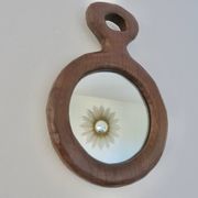 Solid wood mirror carved with a chisel, free form, 1960s.