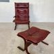 Vintage norwegian leather Siesta chair & ottoman by Ingmar Relling