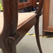 6 Art Nouveau chairs with brass marquetry