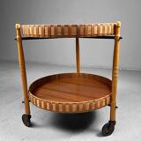 Mid-century wooden bar trolley