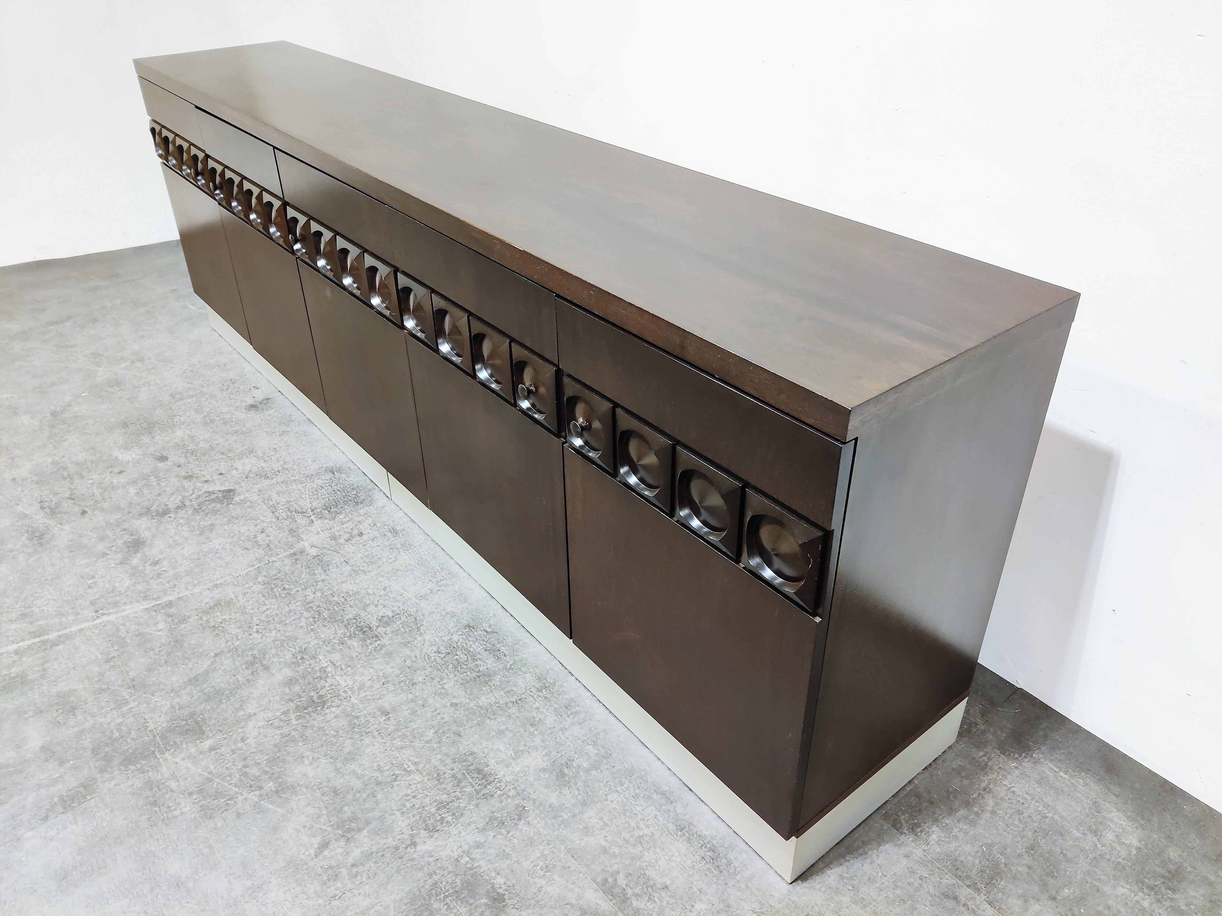 Graphical brutalist credenza, 1970s